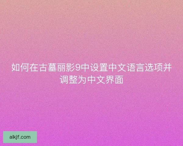 如何在古墓丽影9中设置中文语言选项并调整为中文界面